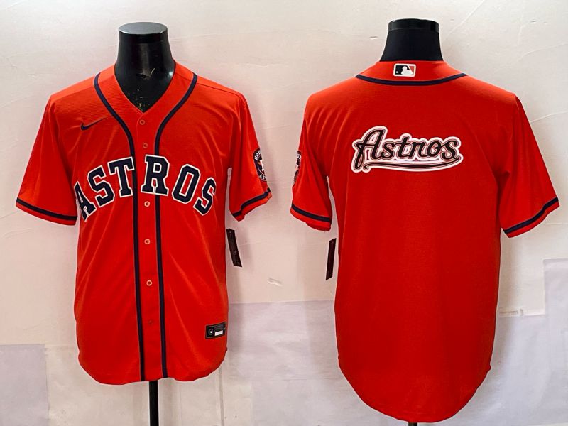 Men 2025 Houston Astros Blank Orange Nike MLB Jersey style 070->houston astros->MLB Jersey